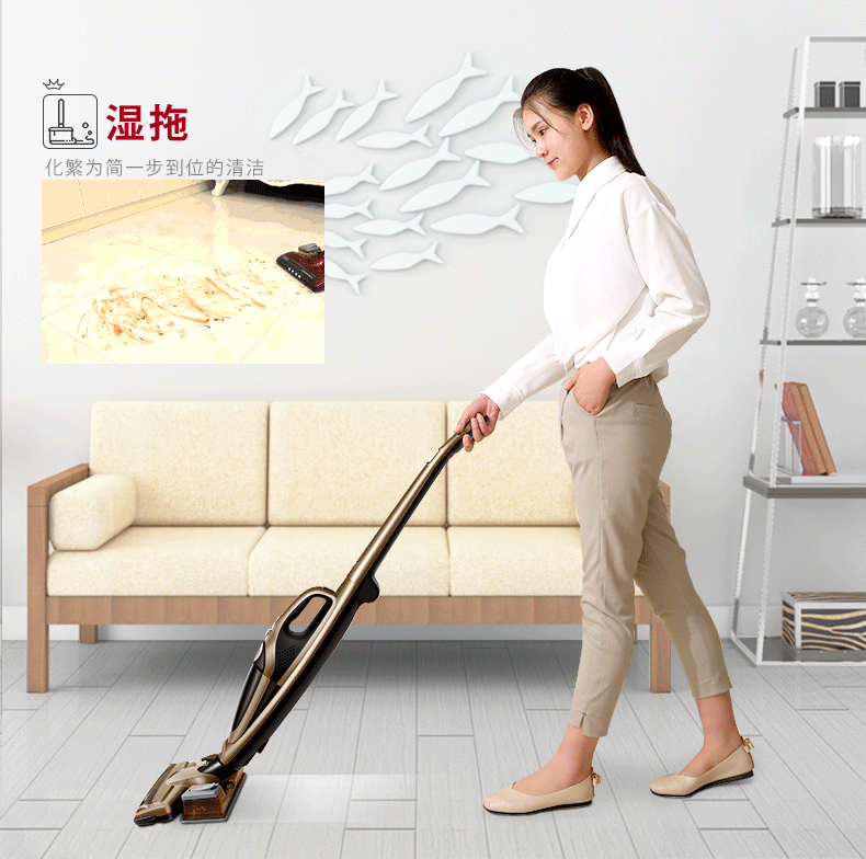 Wireless Vacuum Cleaner Household Handheld Powerful HighPower Mute Charging Suction Sweep Mop Integrated Brushless Motor