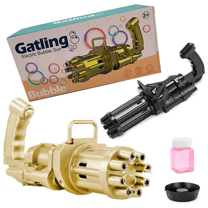 Tiktok Same Style Gatling Bubble Machine Automatic Electric Porous Bubble Gun Outdoor Stall Bubble Children&#039;s Toy