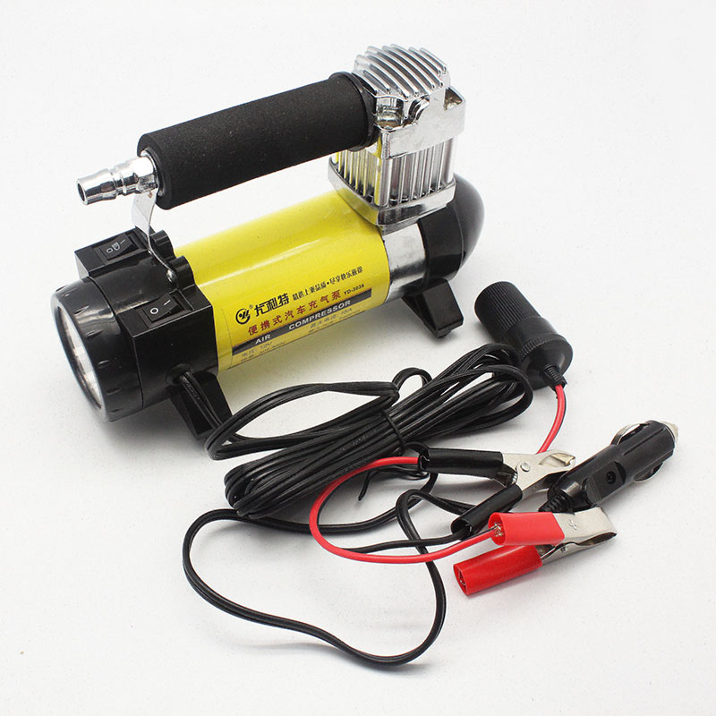 Process-color plastic motor car tire inflator pump car air pump car inflatable pump air compressors