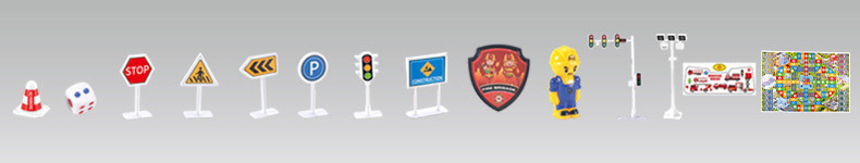 Free Shipping Children's Toy Car Boy Return Car Engineering Car Fire Truck Military Car Sanitation Car Road Sign Portable Box