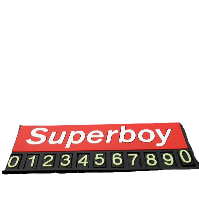 Car Temporary Parking Sign High Temperature Resistant Silicone Fluorescent Number Plate Monster Car Interior Supplies Complete Collection Temporary Parking Card