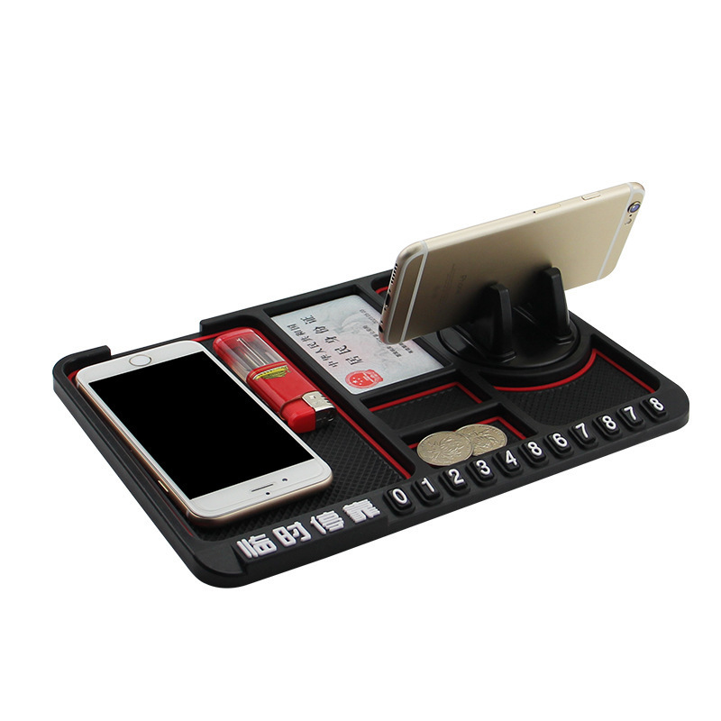 Interior Temporary Parking Sign Car Multifunctional Instrument Panel Storage Mat Car Mobile Phone Bracket NonSlip Mat