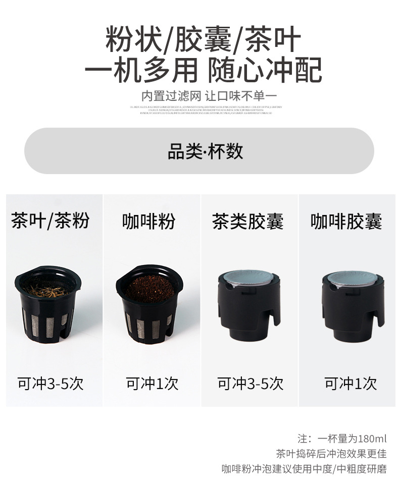 Automatic Portable Capsule Coffee Machine Mini Punch Tea Maker Outdoor Travel Car Electric American Coffee Maker