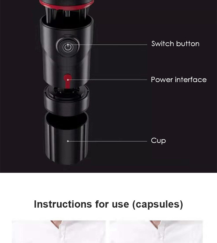Italian Car Capsule Coffee Machine Electric Large Capacity Outdoor Portable Travel Household Coffee Machine