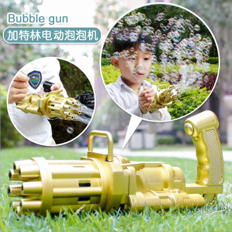 New Internet Celebrity Gatling Bubble Gun Automatic Eight-Hole out Bubble Machine Children&#039;s Outdoor Stall Toys Wholesale
