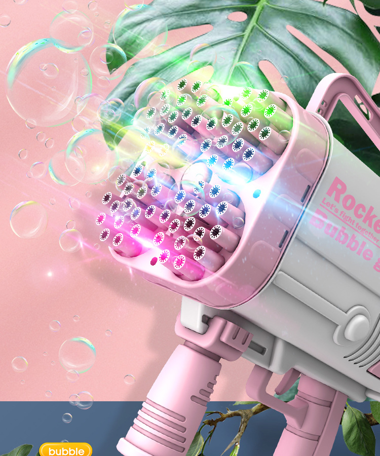 Electric toy  Style 52-Hole Luminous Bazooka Bubble Machine 44-Hole 64-Hole Gatling Bubble Gun Children's Outdoor Toys
