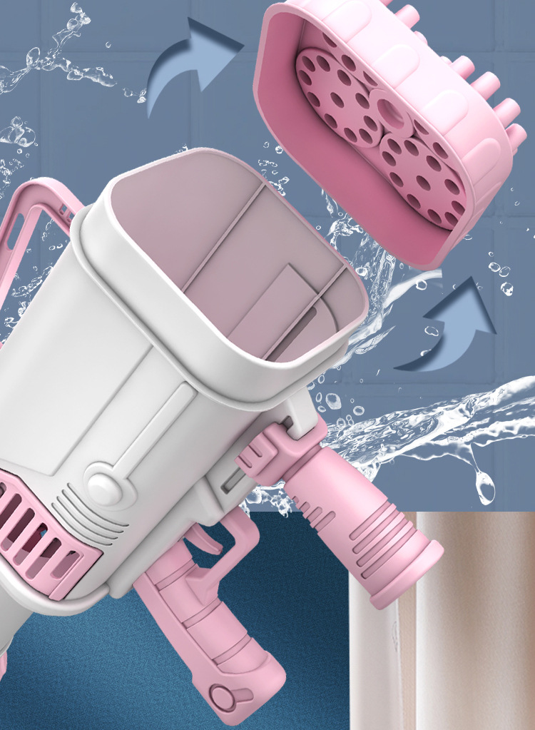 Electric toy  Style 52-Hole Luminous Bazooka Bubble Machine 44-Hole 64-Hole Gatling Bubble Gun Children's Outdoor Toys