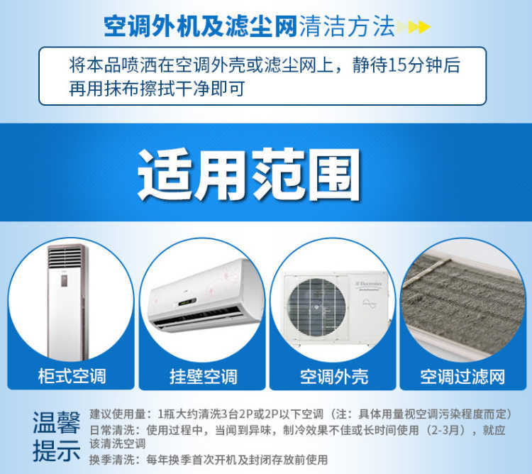 [No Disassembly and No Washing Air Conditioner Detergent] Car Home Hanging Machine Outdoor Condenser Fin Foamed Cleaner Factory Wholesale