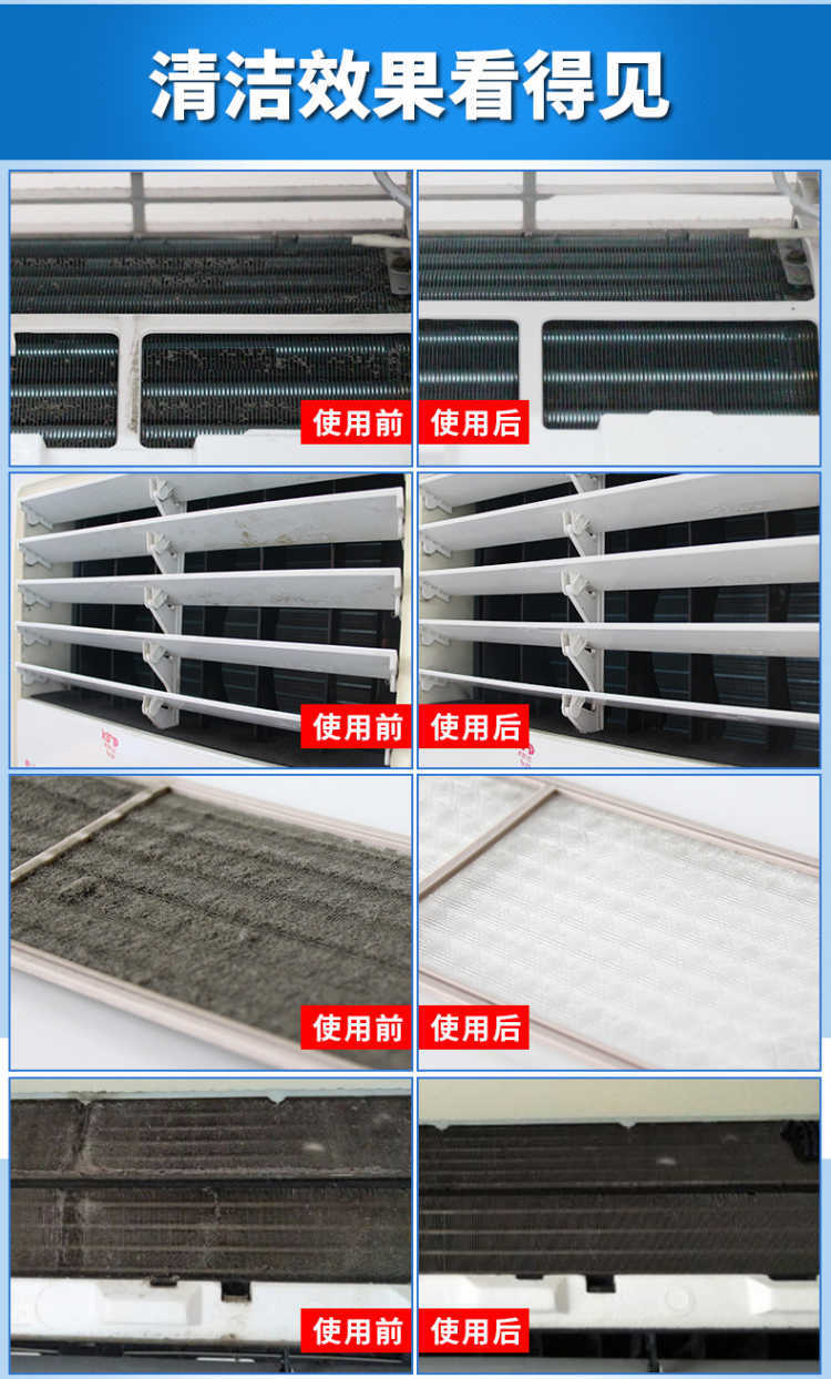 [No Disassembly and No Washing Air Conditioner Detergent] Car Home Hanging Machine Outdoor Condenser Fin Foamed Cleaner Factory Wholesale