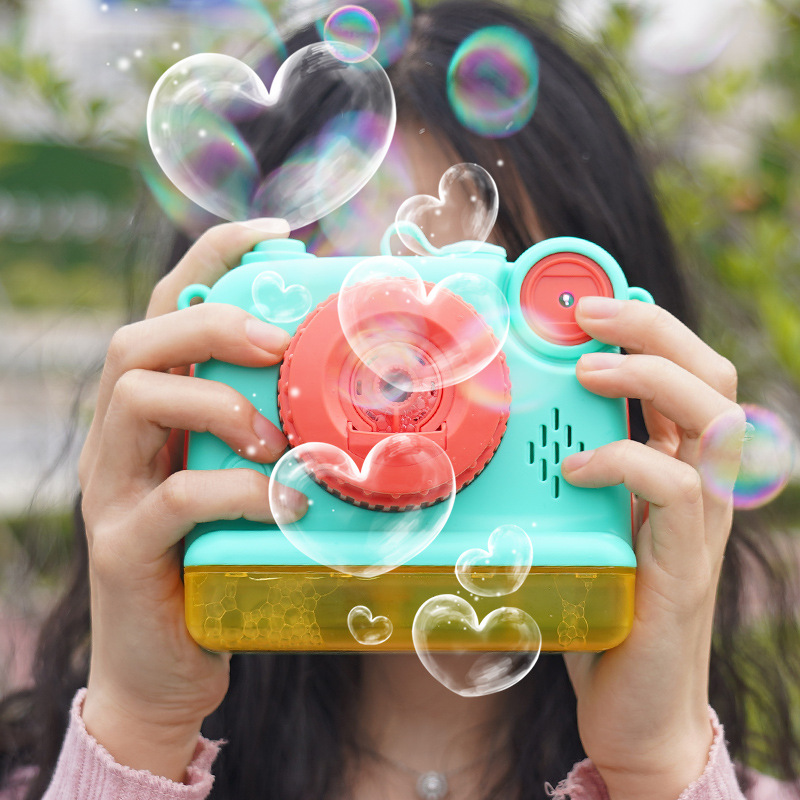 Outdoor Network Red Children Automatic Electric Bubble Gun Bubble Machine Cartoon Young Girl Beloved Bubble Blowing Camera Toy