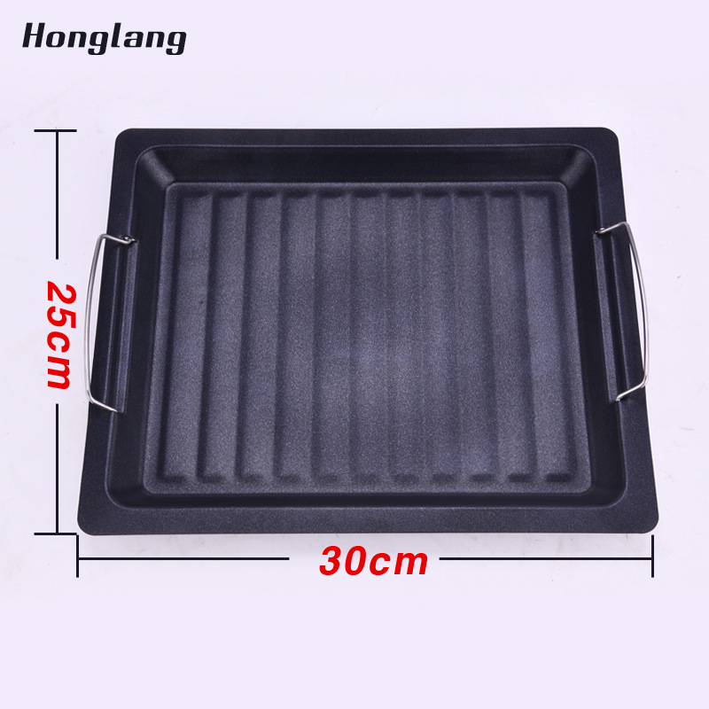  Outdoor Barbecue Frying Pan Barbecue Machine 3025cm Barbecue Grill Charcoal Non-Stick Bakeware Barbecue Tools