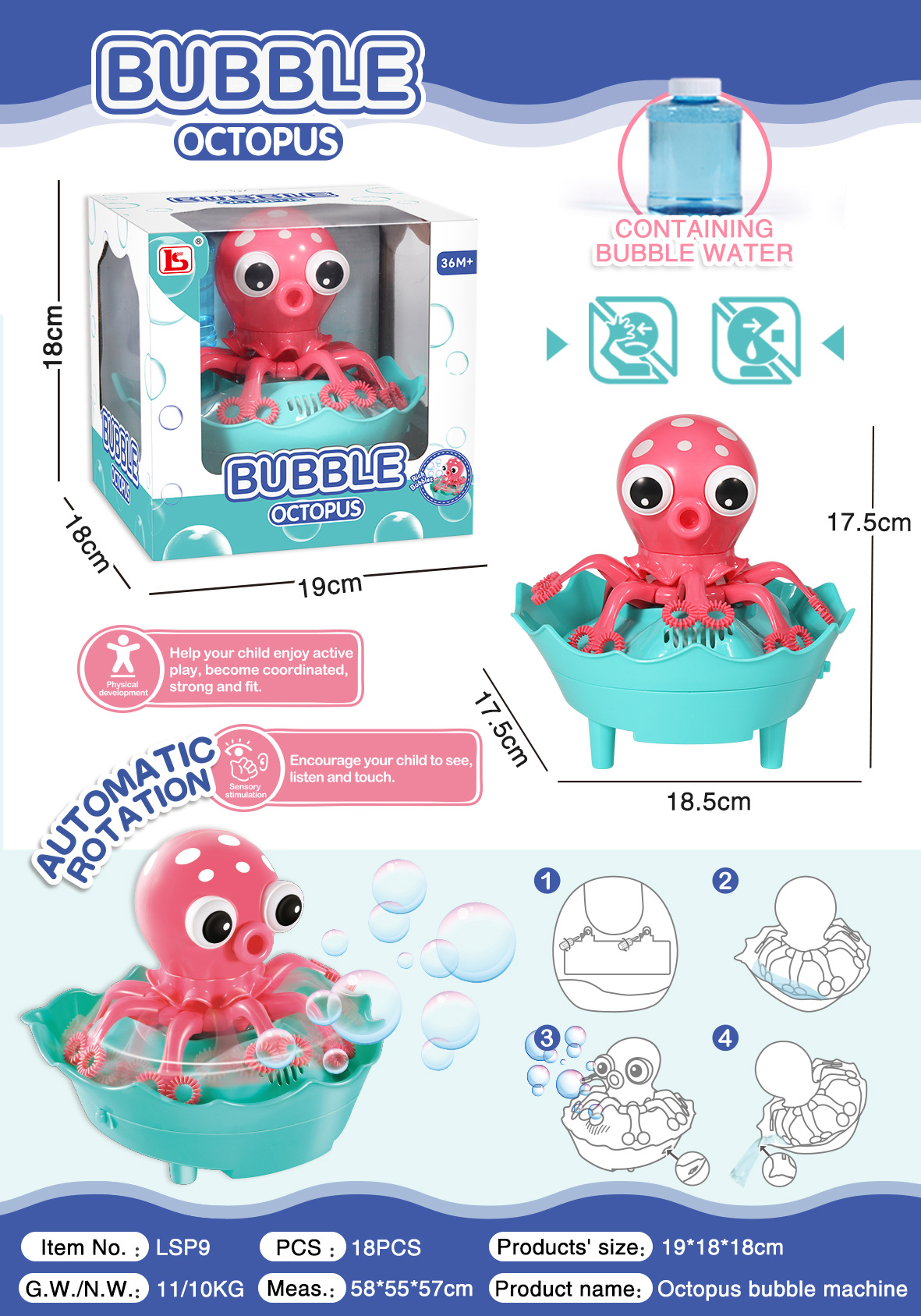 Octopus Octopus Dinosaur Egg Bubble Machine Automatic Big Bubble Toy Summer Children Outdoor Bubble Machine Toys
