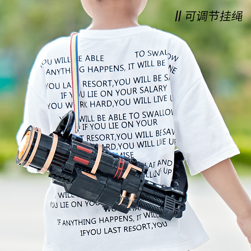 Tiktok Same Style Gatling Bubble Machine Internet Celebrity Automatic Porous Bubble Light Music Bubble Gun Outdoor Toys