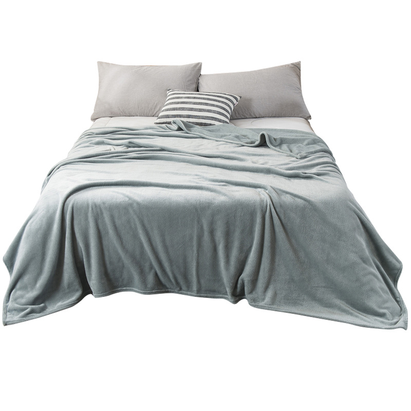 Plain Flannel Blanket Morandi Solid Color Coral Fleece Nap Blanket Nordic Style Blanket Made Blanket
