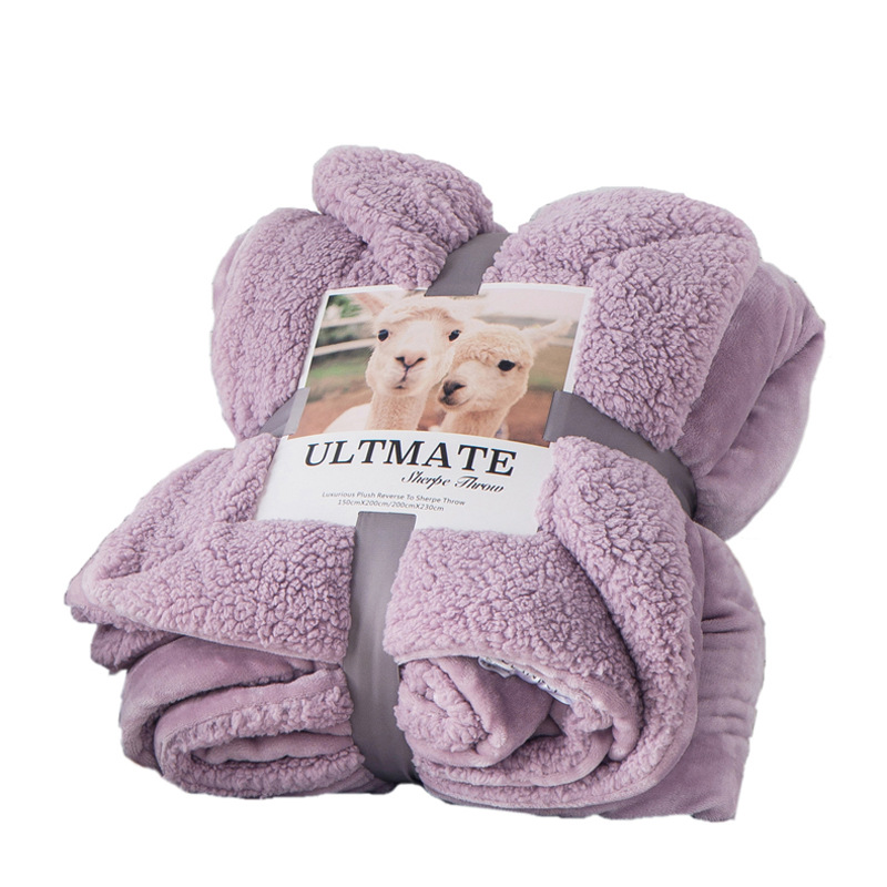 Internet Celebrity Berber Fleece Blanket Flange Coral Fleece Double Thick Warm Double-Sided with Velvet Cover Blanket Gift Blanket