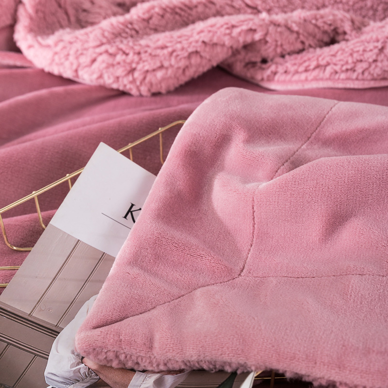 Internet Celebrity Berber Fleece Blanket Flange Coral Fleece Double Thick Warm Double-Sided with Velvet Cover Blanket Gift Blanket
