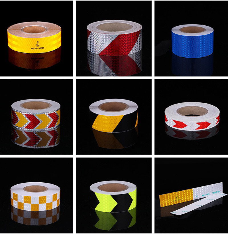 3C Reflective Sticker Red and White Car Body Sticker Factory Direct Sales Warning Luminous Traffic Sign Annual Inspection Anti-Collision Reflective Stripe