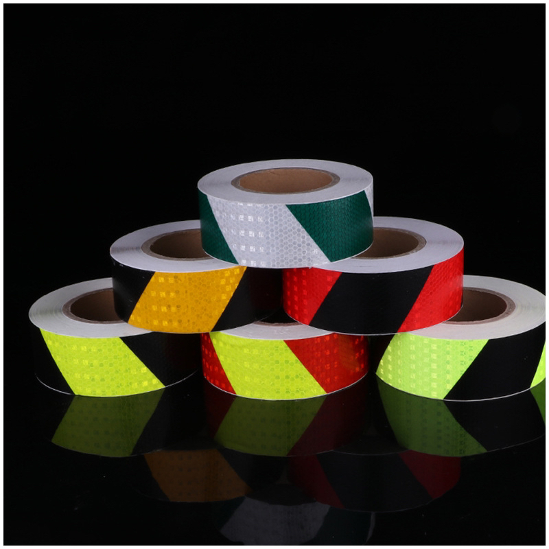 3C Reflective Sticker Red and White Car Body Sticker Factory Direct Sales Warning Luminous Traffic Sign Annual Inspection Anti-Collision Reflective Stripe