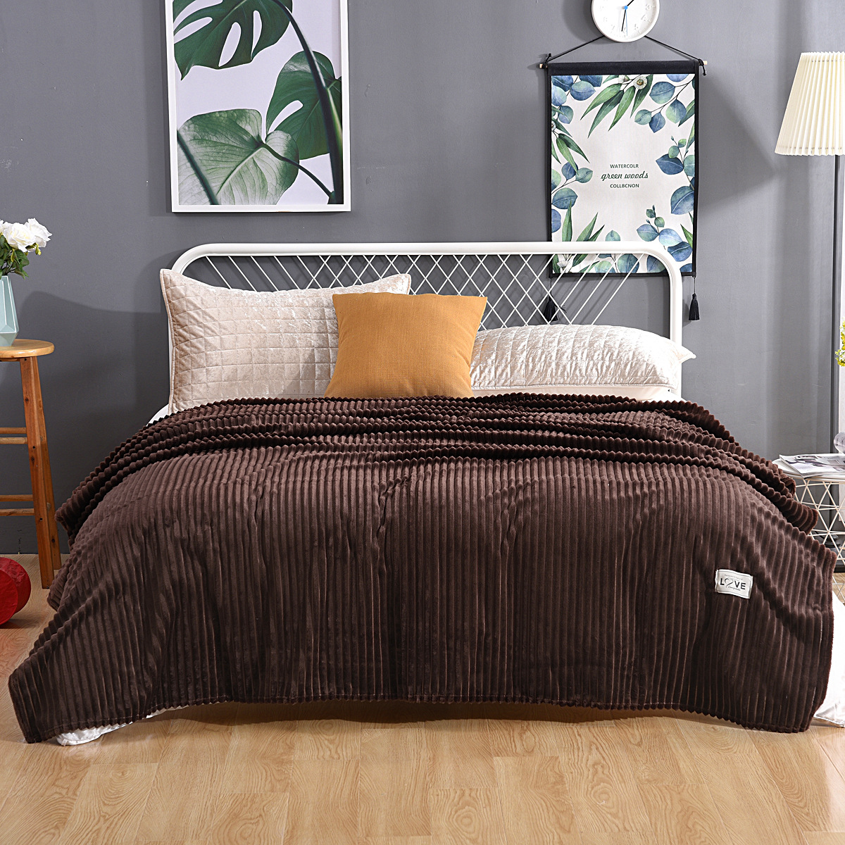 New Magic Velvet Cross-Border Blanket Solid Color Vertical Bar Flannel Blanket Gift Coral Velvet Gift Blanket Wholesale New Magic Velvet Cross-Border Blanket Solid Color Vertical Bar Flannel Blanket Gift Coral Velvet Gift Blanket Wholesale