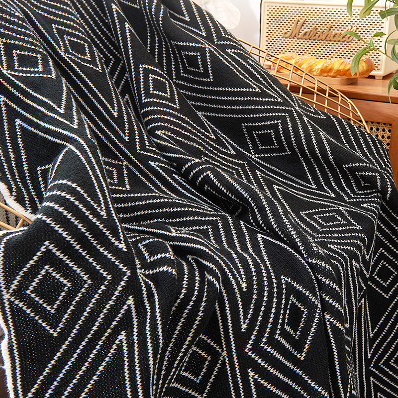 Nordic Instagram Style Gray Knit Casual Small Wool Blanket Quilt Summer Thin Nap Sofa Cover Single Blanket