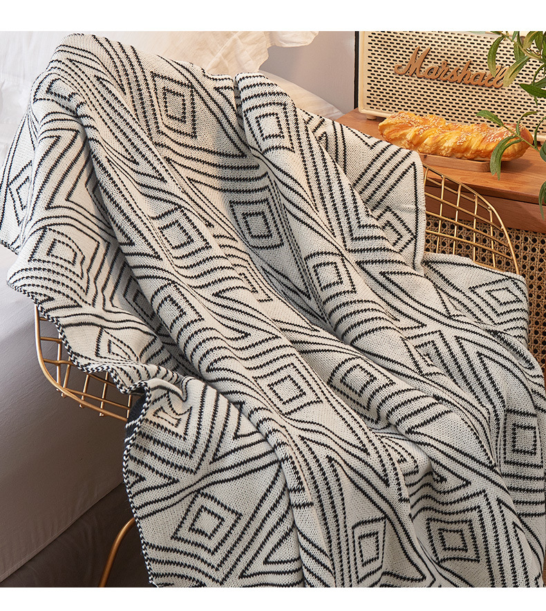 Nordic Instagram Style Gray Knit Casual Small Wool Blanket Quilt Summer Thin Nap Sofa Cover Single Blanket Nordic Instagram Style Gray Knit Casual Small Wool Blanket Quilt Summer Thin Nap Sofa Cover Single Blanket