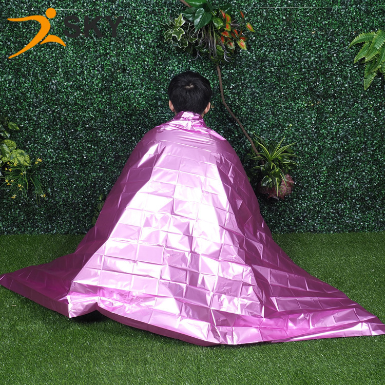 Pet Gold and Silver Color Emergency Blanket Emergency Thermal Blanket Sun Protection Outdoor Survival Camping Life Blanket Factory Wholesale