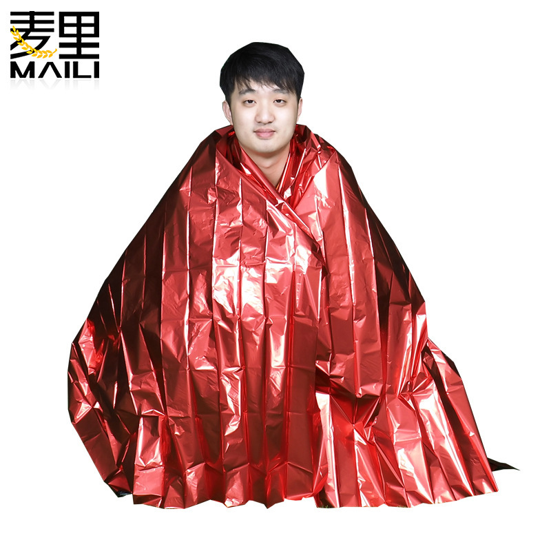 Pet Gold and Silver Color Emergency Blanket Emergency Thermal Blanket Sun Protection Outdoor Survival Camping Life Blanket Factory Wholesale