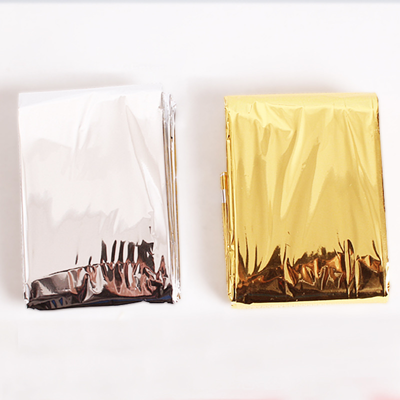 Pet Gold and Silver Color Emergency Blanket Emergency Thermal Blanket Sun Protection Outdoor Survival Camping Life Blanket Factory Wholesale