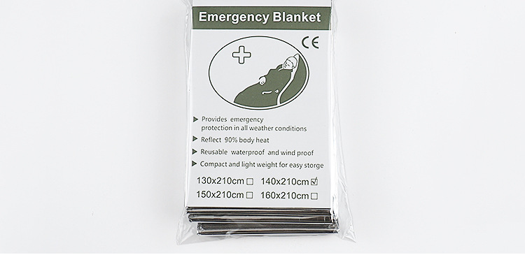 Pet Gold and Silver Color Emergency Blanket Emergency Thermal Blanket Sun Protection Outdoor Survival Camping Life Blanket Factory Wholesale