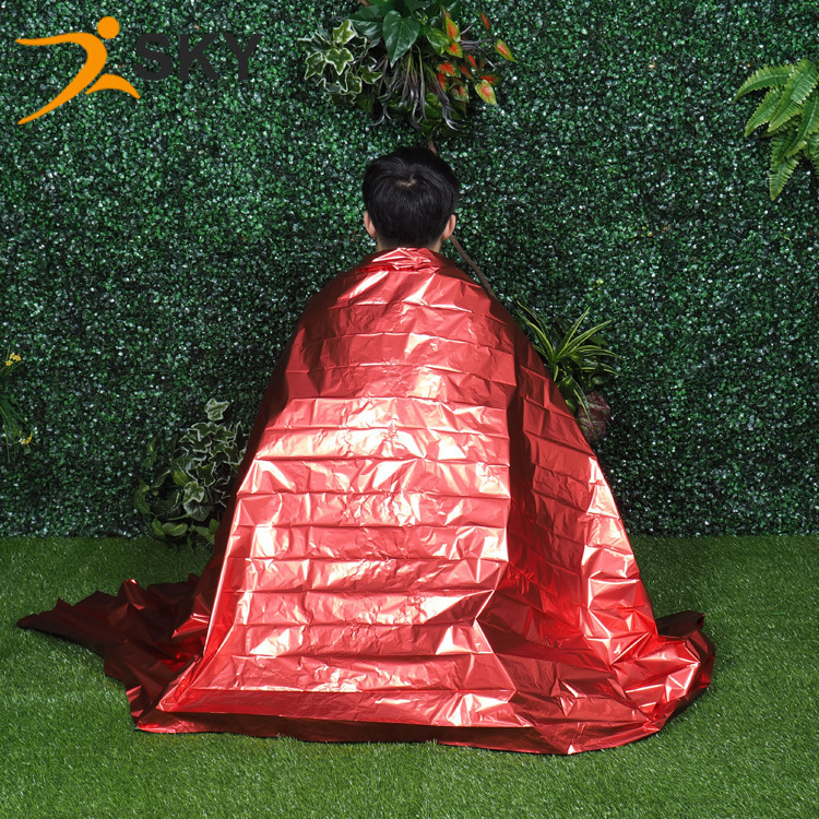 Pet Gold and Silver Color Emergency Blanket Emergency Thermal Blanket Sun Protection Outdoor Survival Camping Life Blanket Factory Wholesale