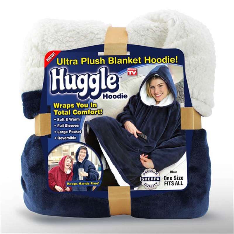 TV New Hugle Hoodie Lazy Pullover TV Blanket Outdoor Cold-Proof Clothes Hooded
