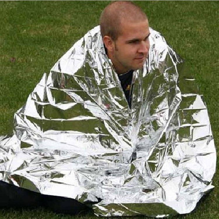 Outdoor First Aid Thermal Blanket 130*210 Double-Sided Silver Survival Blanket Sunscreen Blanket Emergency Blanket