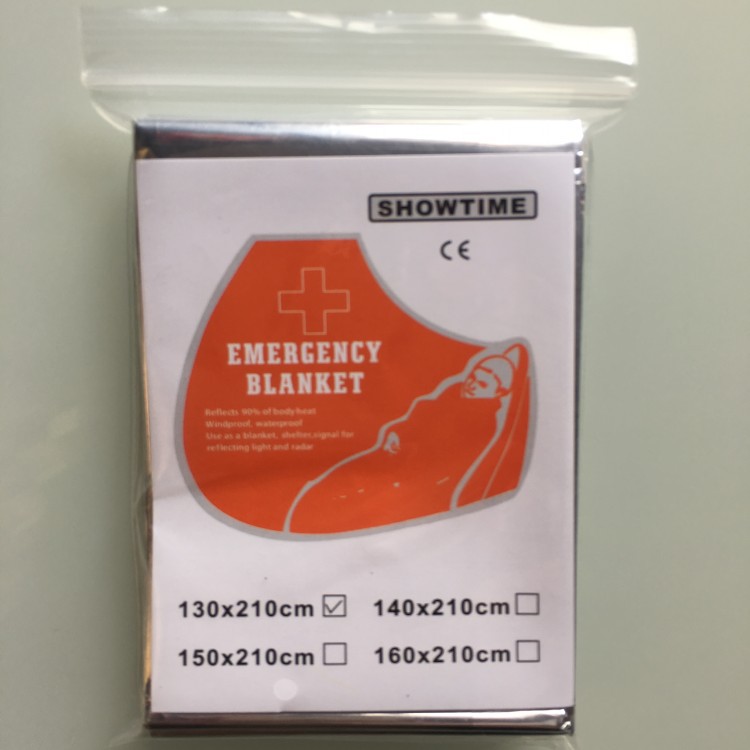Outdoor First Aid Thermal Blanket 130*210 Double-Sided Silver Survival Blanket Sunscreen Blanket Emergency Blanket