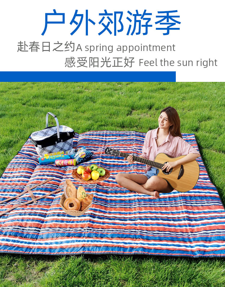 Machine Washable Leather 2*2M Spot Picnic Mat Thickened Outdoor Moisture Proof Pad Picnic Blanket Beach Mat Cross-Border