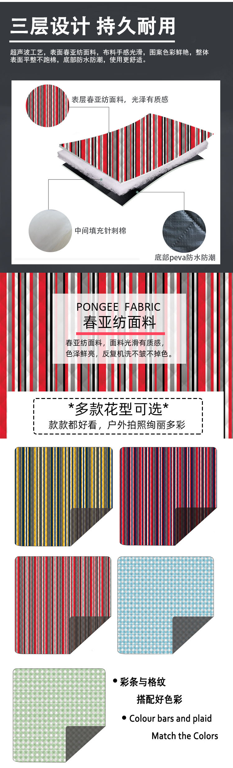 Machine Washable Leather 2*2M Spot Picnic Mat Thickened Outdoor Moisture Proof Pad Picnic Blanket Beach Mat Cross-Border