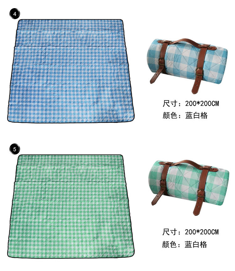 Machine Washable Leather 2*2M Spot Picnic Mat Thickened Outdoor Moisture Proof Pad Picnic Blanket Beach Mat Cross-Border