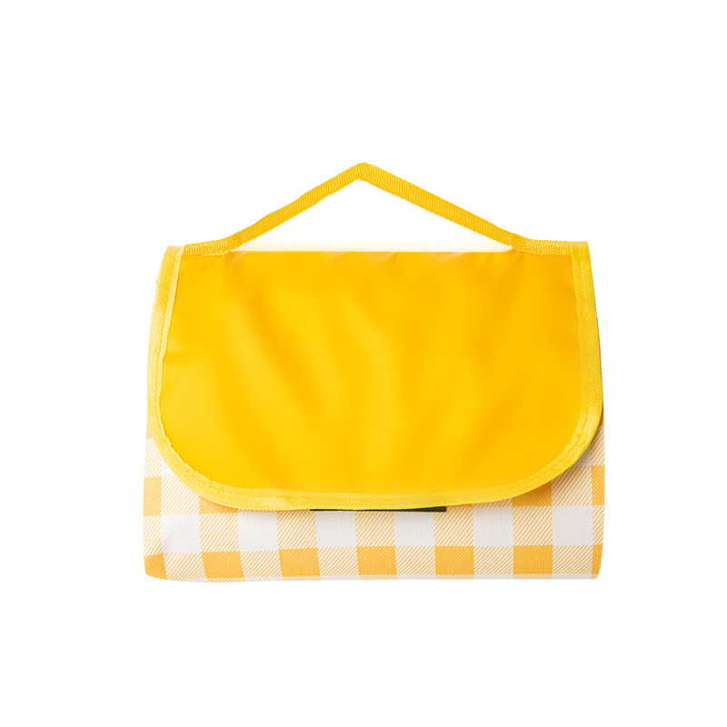 Waterproof Plaid Picnic Mat Folding Outdoor Moisture Proof Pad Spring Outing Beach Mat Ins Pocket Portable Grass Picnic Blanket