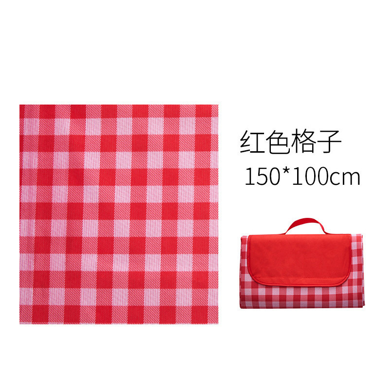 INS Plaid Waterproof Picnic Mat Moisture Proof Pad Outdoor Products Oxford Cloth Picnic Blanket Moisture Proof Pad Spring Outing Beach Mat