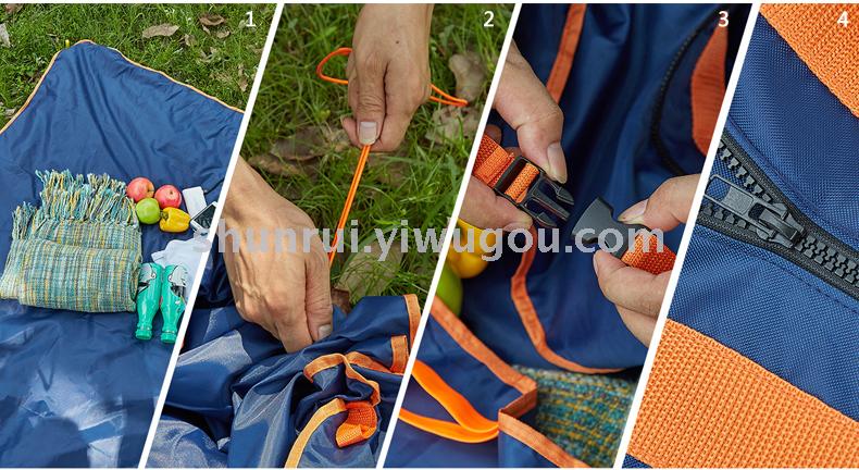 Foreign trade hot style Miscato outdoor multi-purpose waterproof carpet lightweight travel bag beach bag picnic blanket.