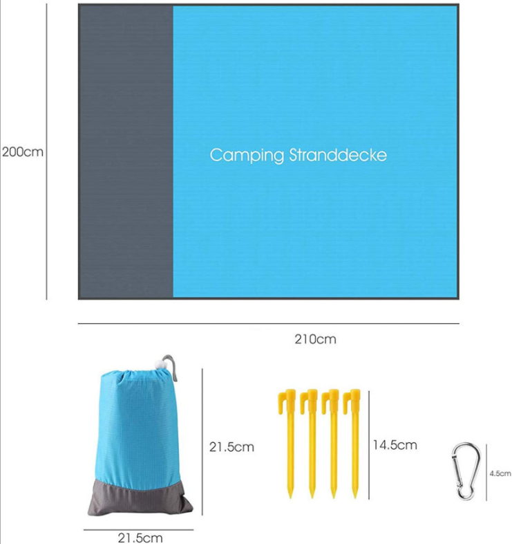 Pocket Picnic Mat Waterproof Light and Portable Foldable Cushion Outdoor Nylon 2*2 Beach Blanket Travel