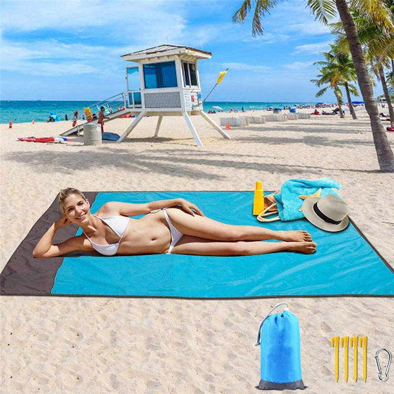 Pocket Picnic Mat Waterproof Light and Portable Foldable Cushion Outdoor Nylon 2*2 Beach Blanket Travel Pocket Picnic Mat Waterproof Light and Portable Foldable Cushion Outdoor Nylon 2*2 Beach Blanket Travel