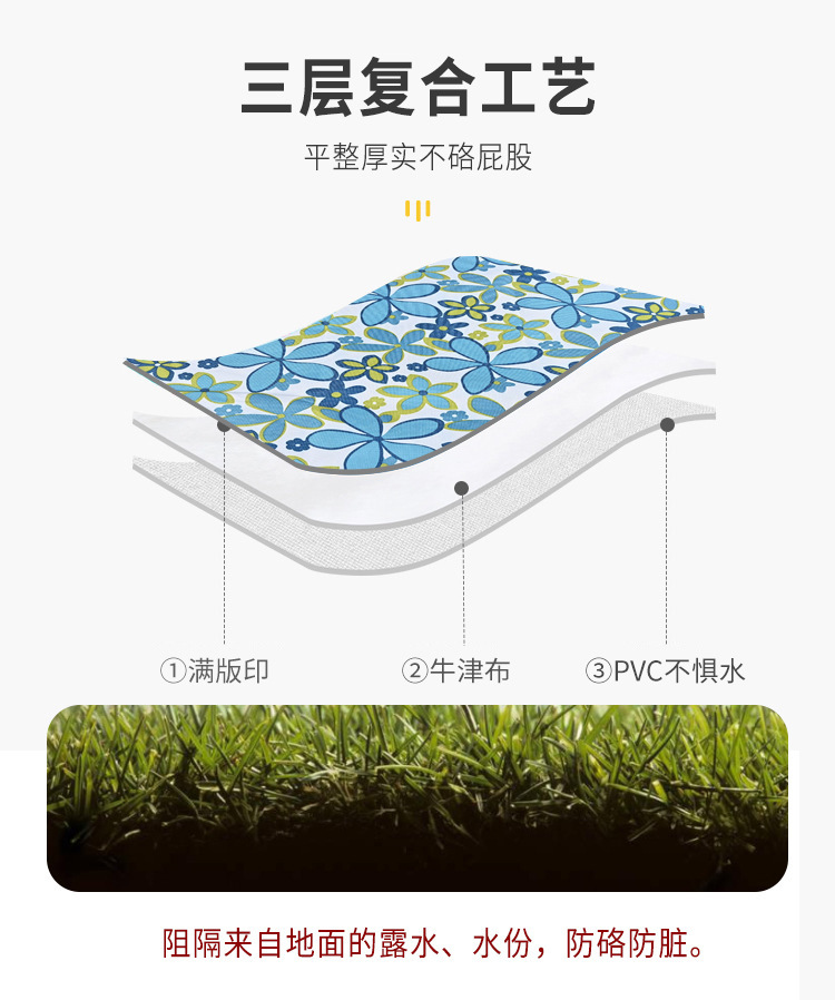 Picnic Mat Spot 600D Oxford Cloth Outdoor Picnic Blanket Waterproof Picnic Blanket Moisture Proof Pad Spring Outing Beach Mat Wholesale