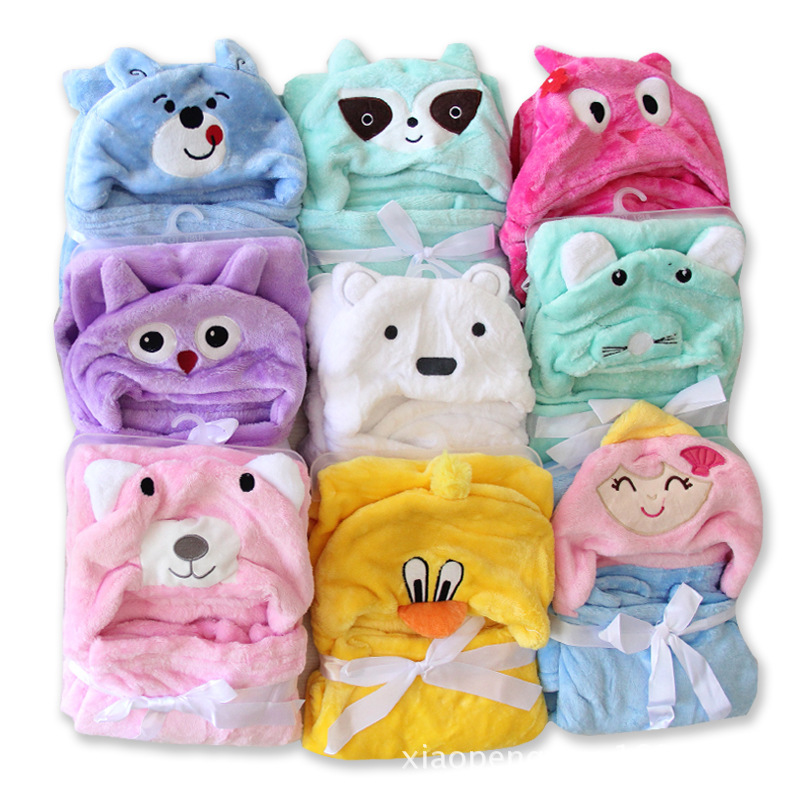 Model Children&#039;s Cloak New Style Can Be Used for Hug Blanket Car Blanket Customized Outdoor Regular Cartoon Double 11 Baby Bath Towel