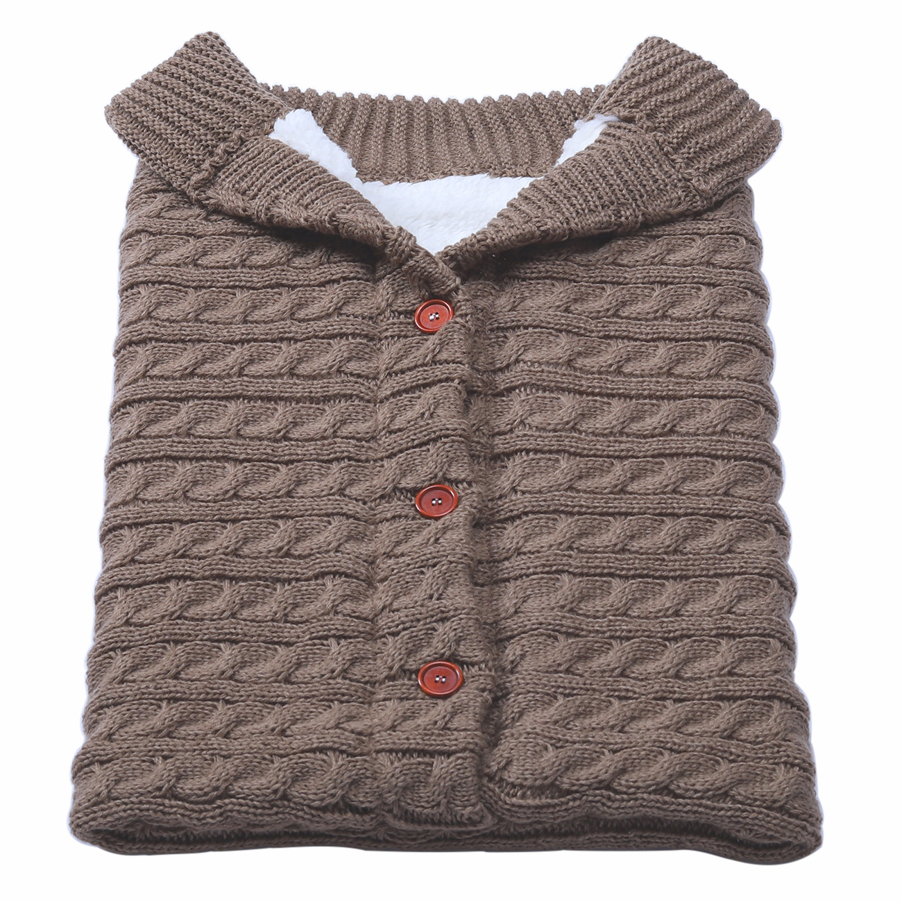 Thick Type European and American Autumn Winter Baby Stroller Sleeping Bag Outdoor Button Baby Knitted Sleeping Bag Wool plus Velvet Thickened Baby&#039;s Blanket