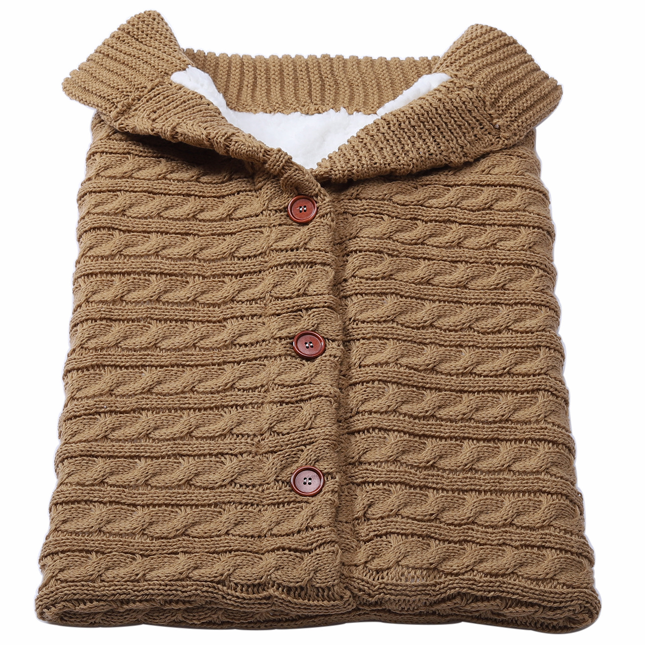 Thick Type European and American Autumn Winter Baby Stroller Sleeping Bag Outdoor Button Baby Knitted Sleeping Bag Wool plus Velvet Thickened Baby&#039;s Blanket