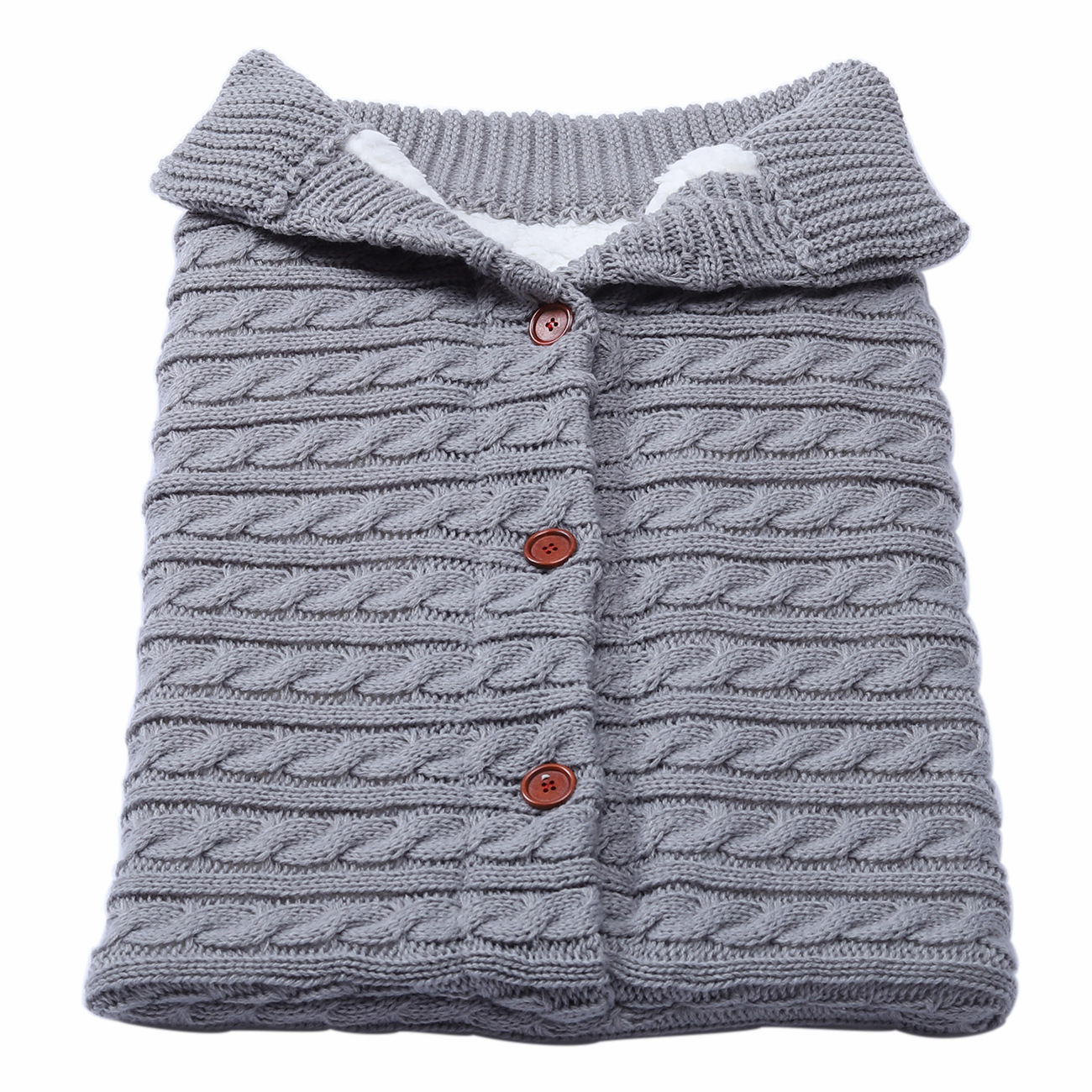Thick Type European and American Autumn Winter Baby Stroller Sleeping Bag Outdoor Button Baby Knitted Sleeping Bag Wool plus Velvet Thickened Baby&#039;s Blanket