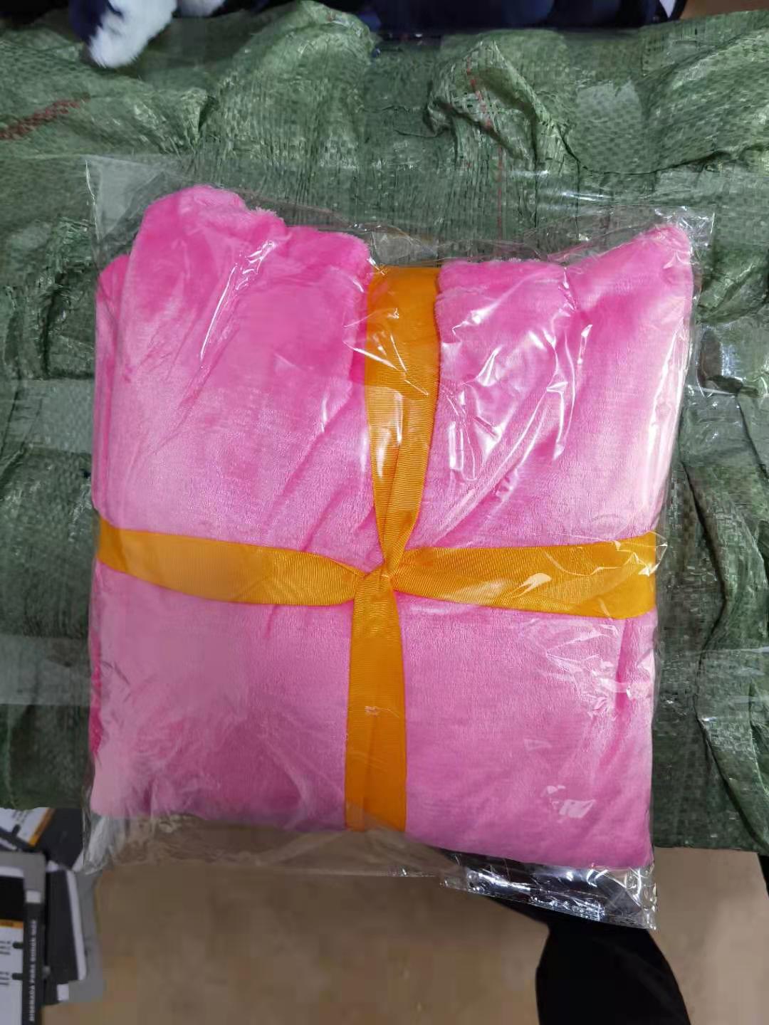 Thickened TV Lazy Blanket Lazy Pajamas Cold-Proof Clothes Hooded Nightgown Outdoor Solid Color Thermal Clothes Fleece-Lined TV Blanket
