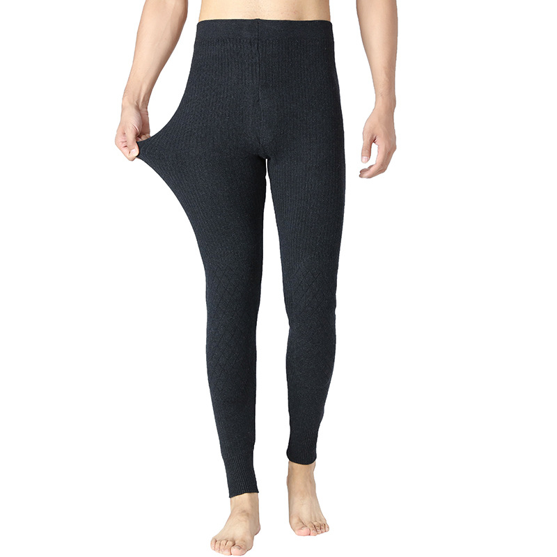 Autumn and Winter Men&#039;s and Women&#039;s Woollen Trousers Kneecap Waist Support Velvet White Fur Thick Warm Pants Long Johns Leggings Woollen Trousers Woollen Trousers