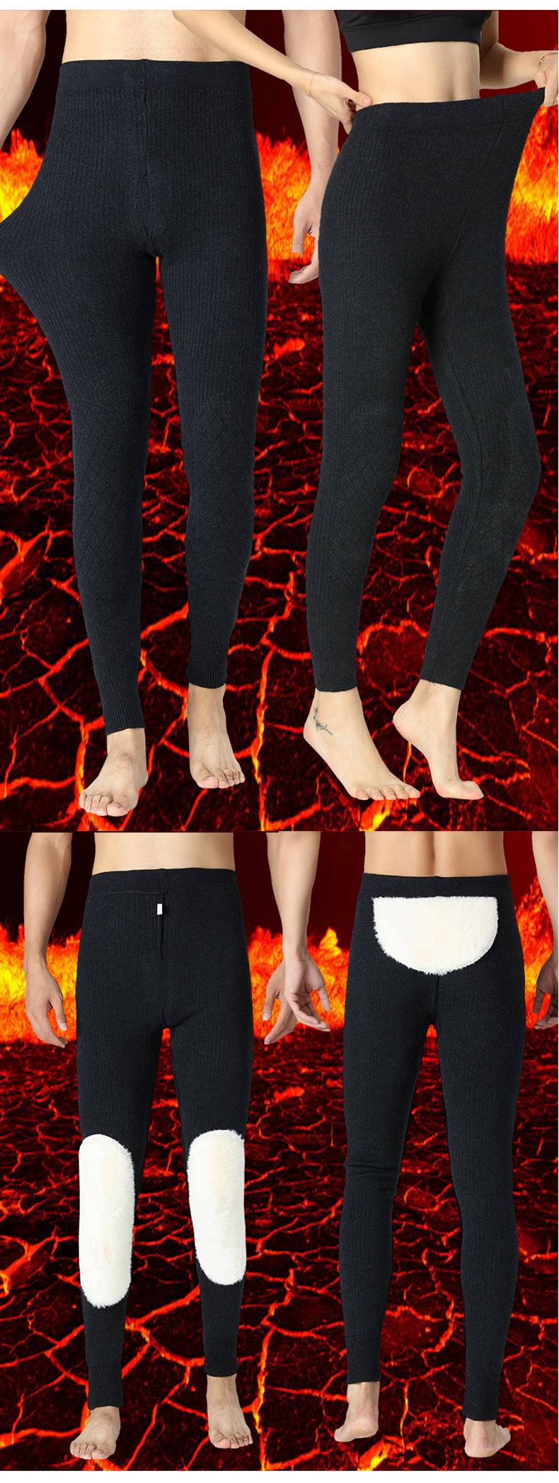 Autumn and Winter Men's and Women's Woollen Trousers Kneecap Waist Support Velvet White Fur Thick Warm Pants Long Johns Leggings Woollen Trousers Woollen Trousers Autumn and Winter Men's and Women's Woollen Trousers Kneecap Waist Support Velvet White Fur Thick Warm Pants Long Johns Leggings Woollen Trousers Woollen Trousers