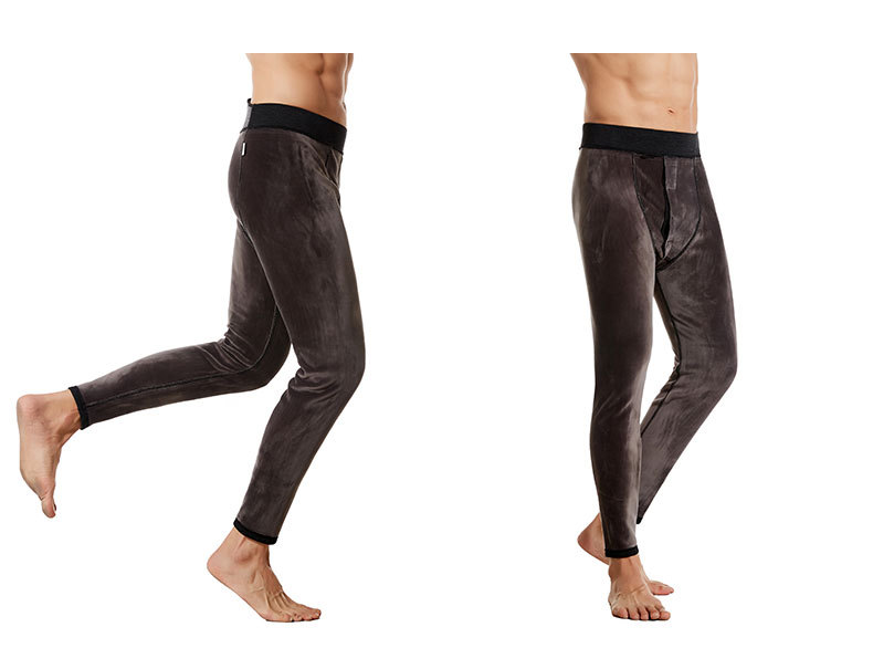 Men's Warm and Hot Velvet Snow Pants Series Fleece Thick Kneecap Mink Fleece Winter Thermal Pants High Waist Cotton-Padded Pants